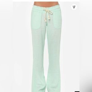 Roxy Ocean Side Mint Green Flared Lounge Pants